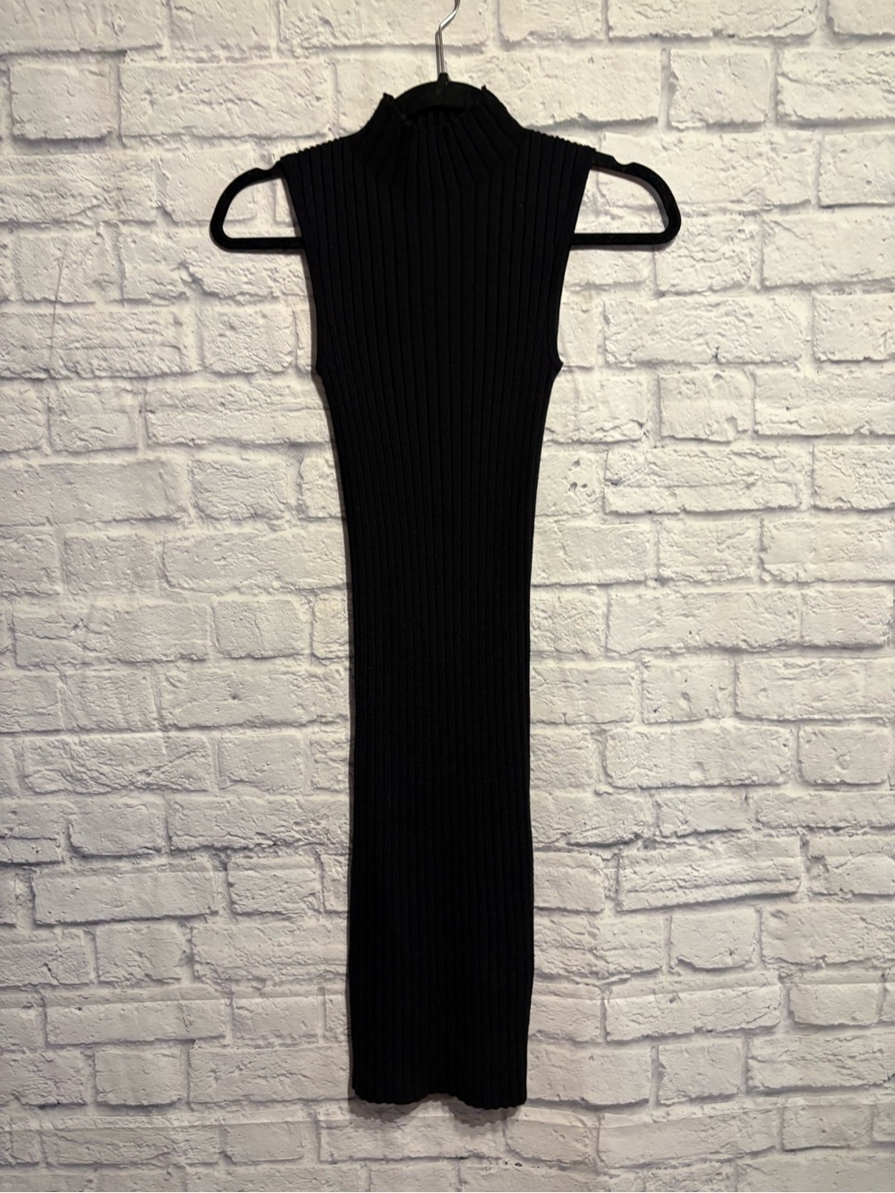 Wilfred Black Sleeveless Ribbed Midi Dress XXS